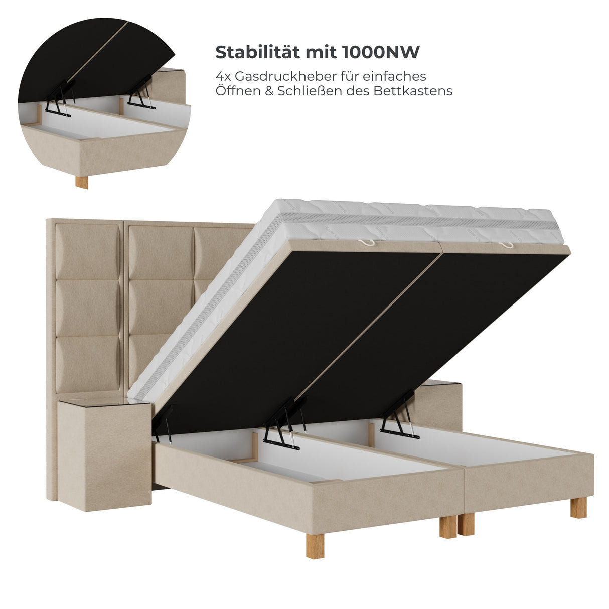 Komplettes Bett MAJESTIC (inkl. Cloudy Matratze)