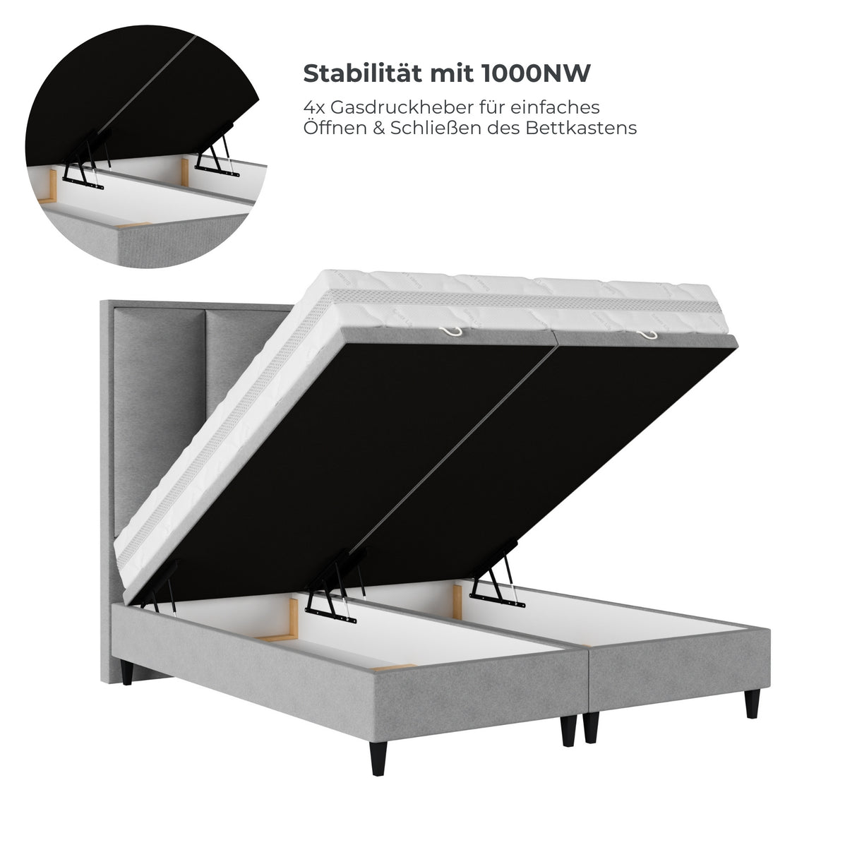 Komplettes Bett PIANO (inkl. Cloudy Matratze)