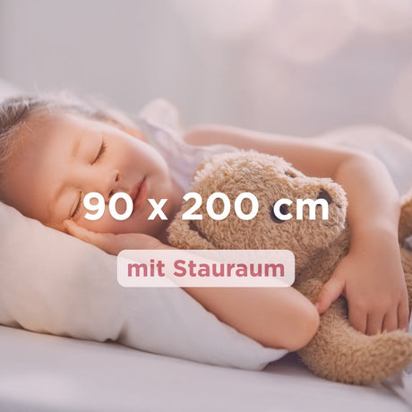 Bett mit Stauraum 90 x 200 cm
