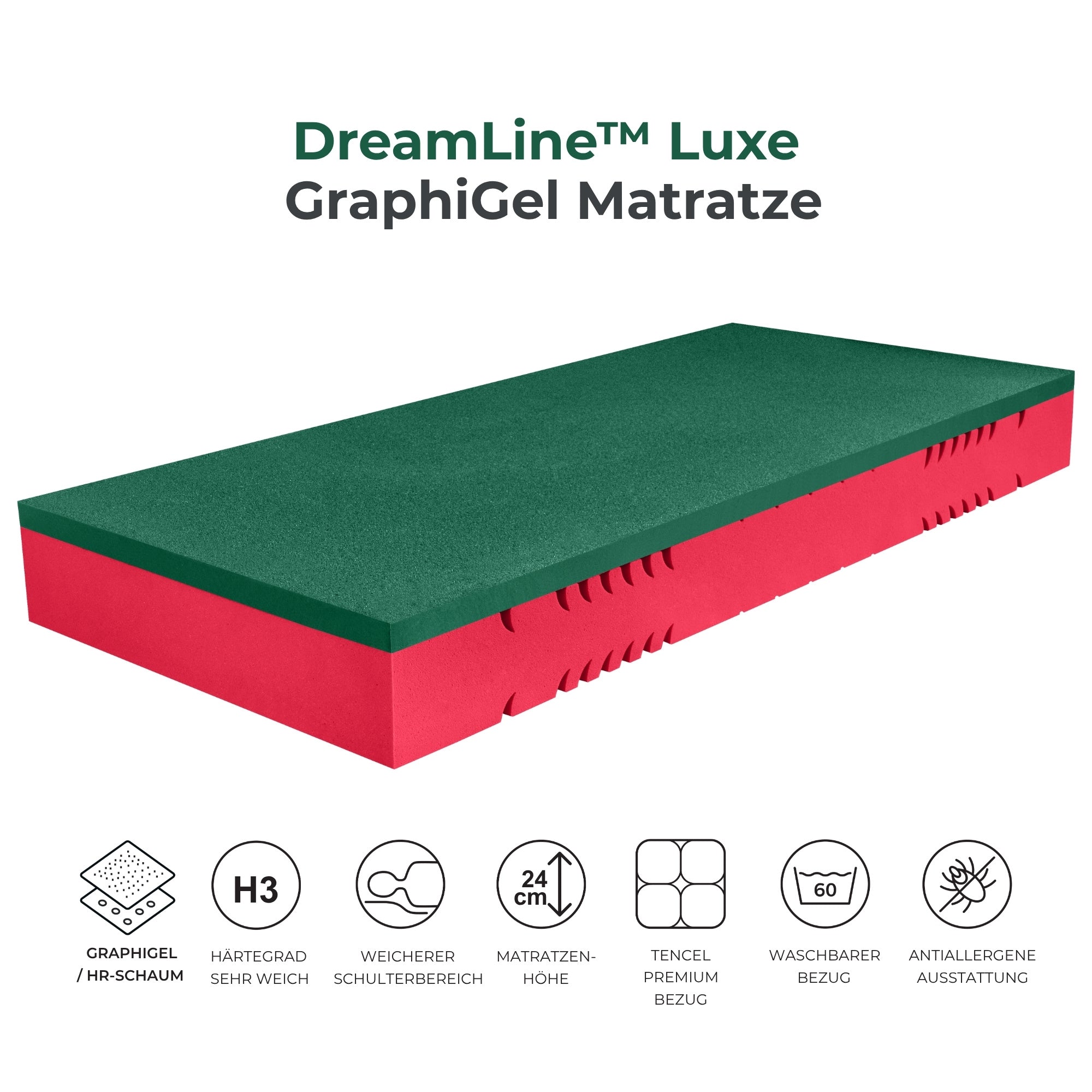 DreamLine™ LuxeGraphi Gelmatratze