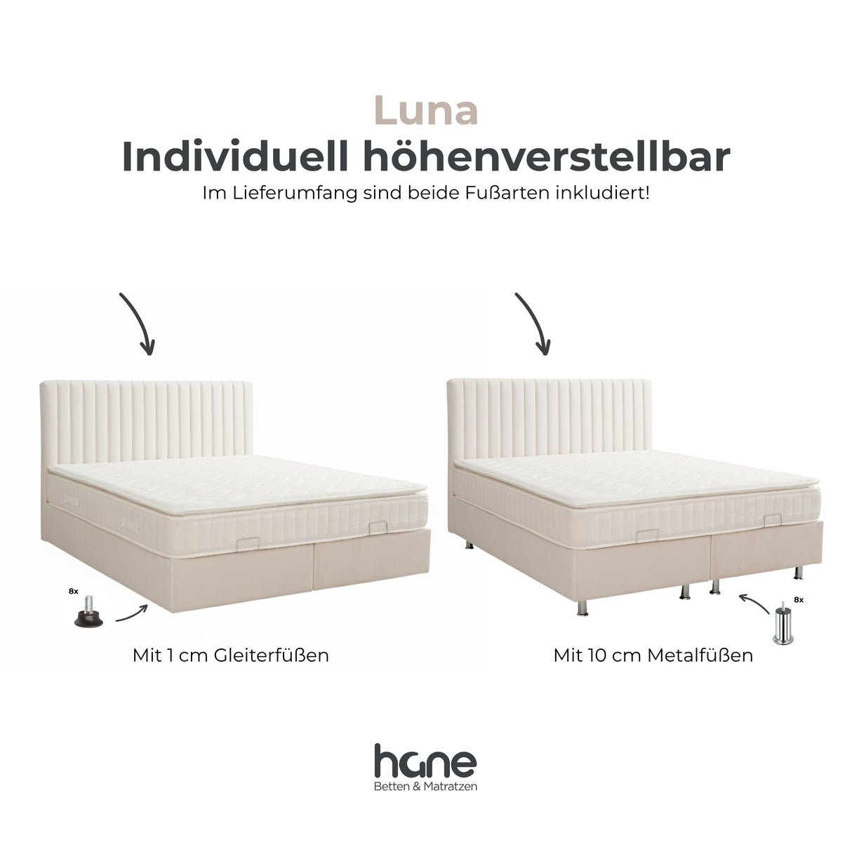 Komplettes Bett LUNA (inkl. Luna Matratze)