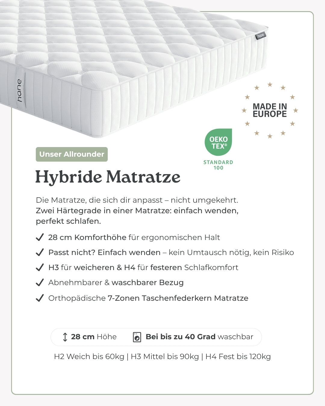 Hybride Wendematratze