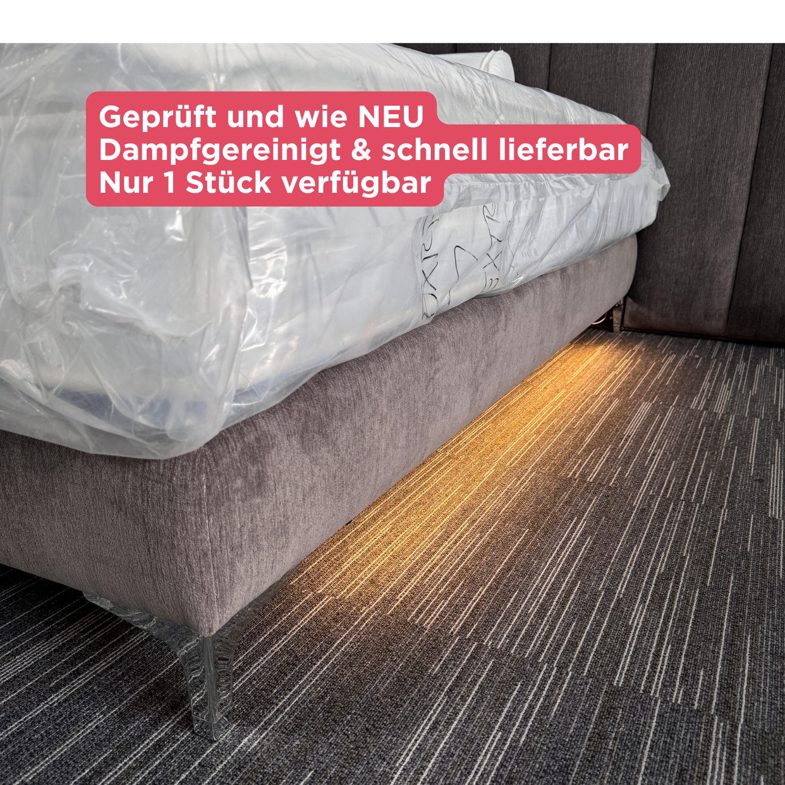 PASSION 180×200 – Boxspringbett mit LED-Sensor