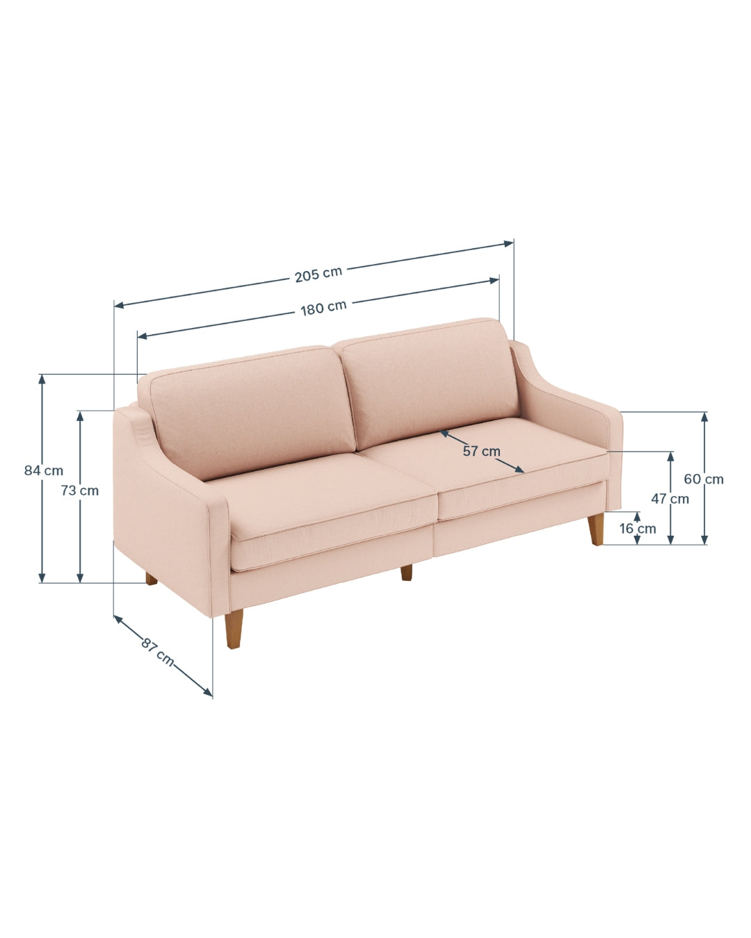 Modulares Sofa Robin 3-Sitzer mit Schlaffunktion