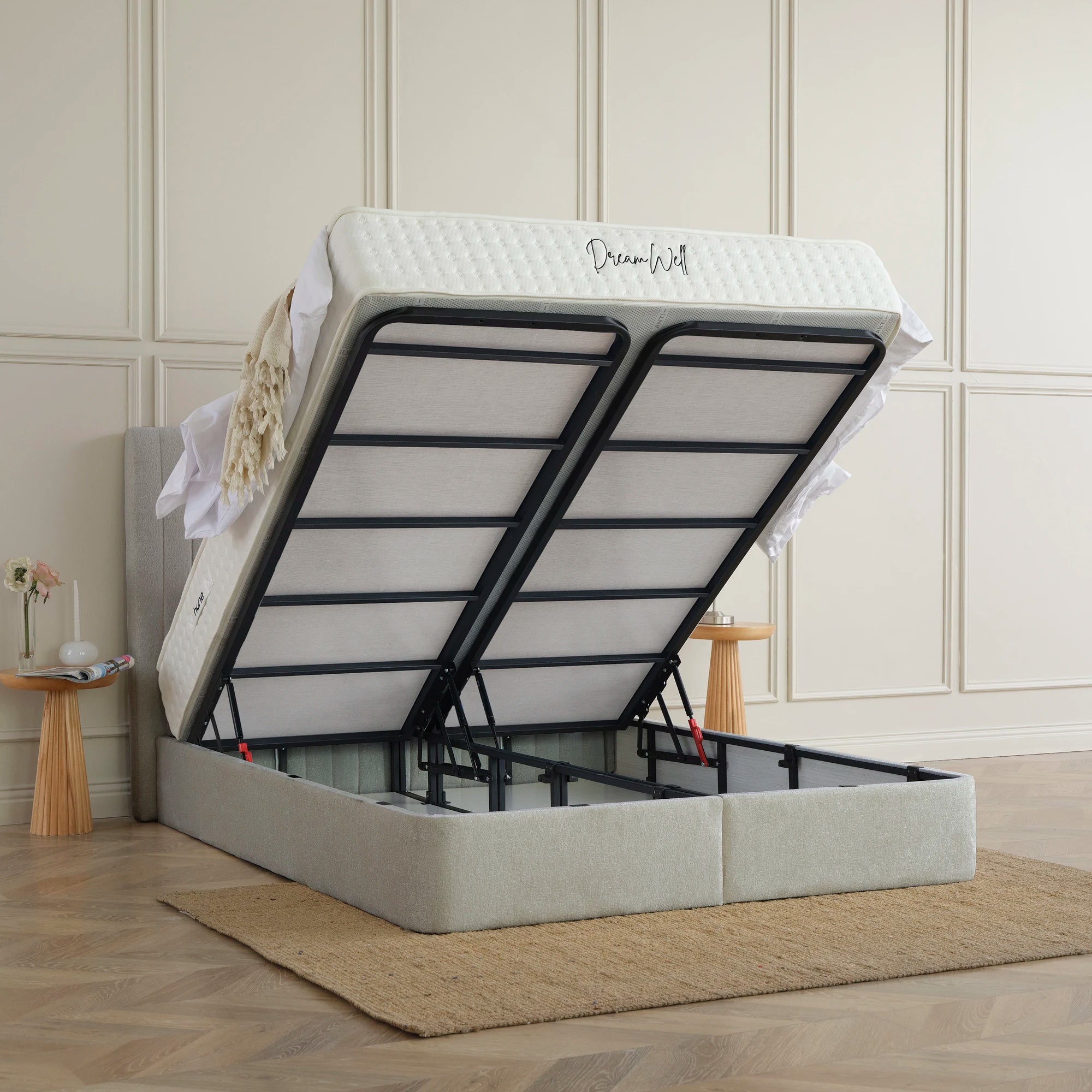 Designer Polsterbett mit Stauraum Mira