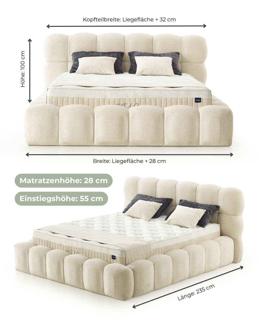 Bett mit Matratze Belo
