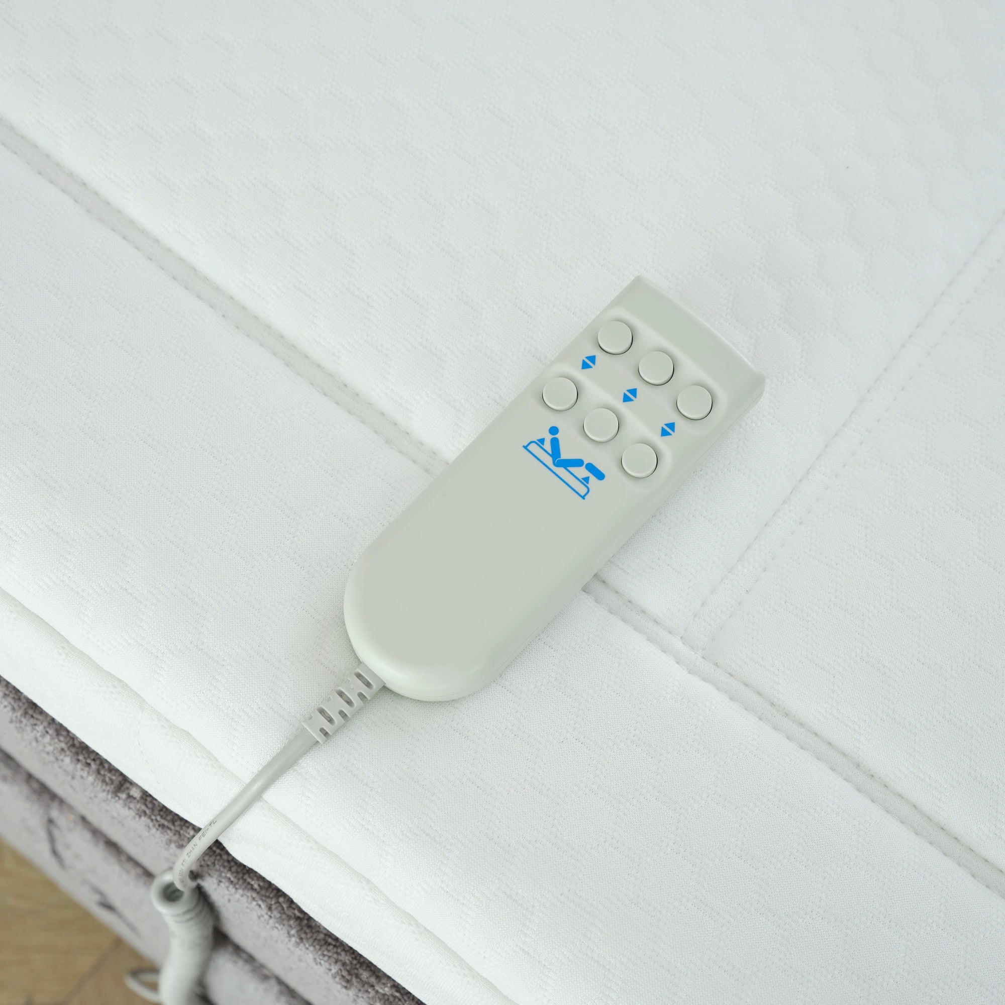 Boxspringbett OSCAR Boucle elektrisch verstellbar mit Matratze & Topper