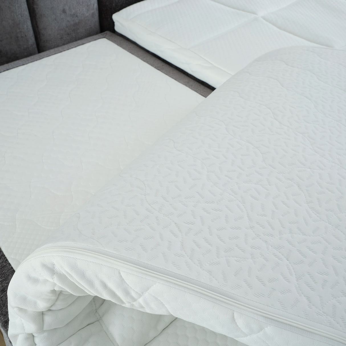 Boxspringbett OSCAR Boucle elektrisch verstellbar mit Matratze & Topper