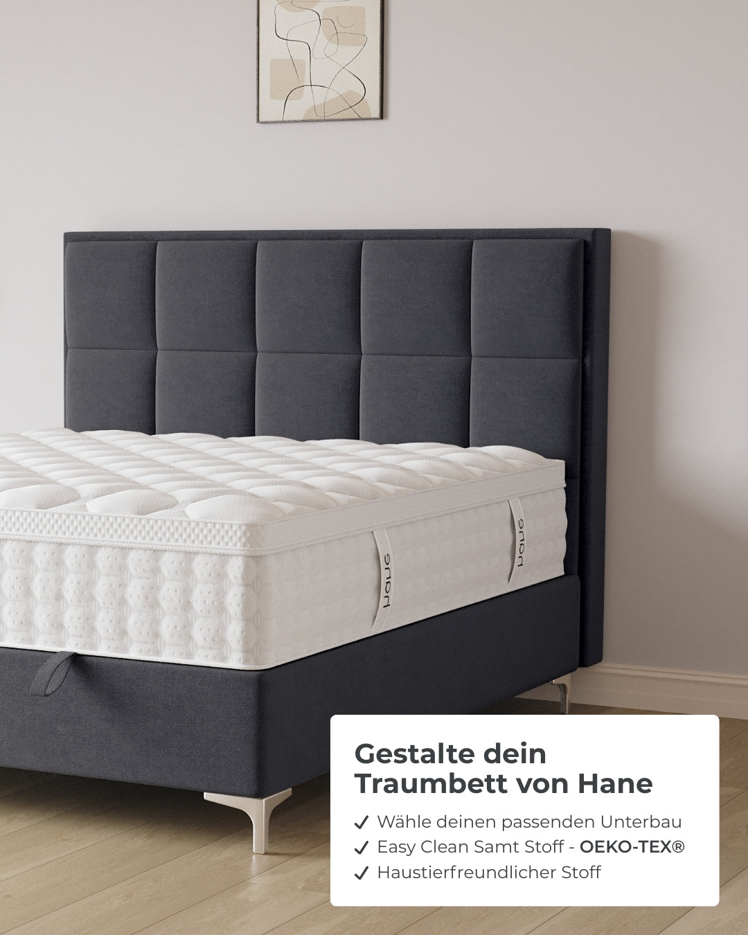 Bett mit Stauraum Castle in Samt