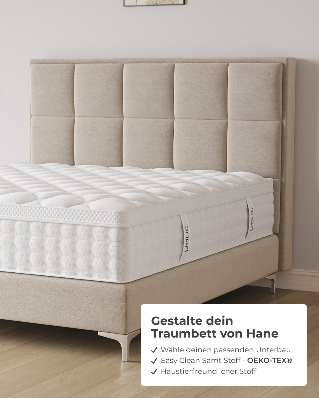 Boxspringbett Castle in Samt