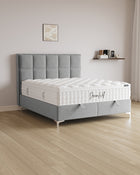 Bett mit Stauraum Castle in Samt