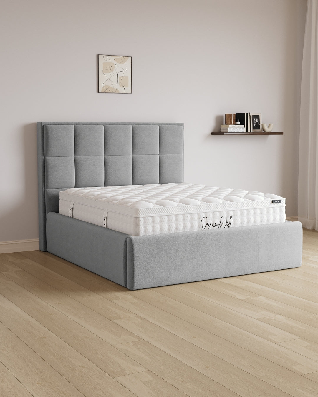 Bett mit XXL Stauraum Castle in Samt