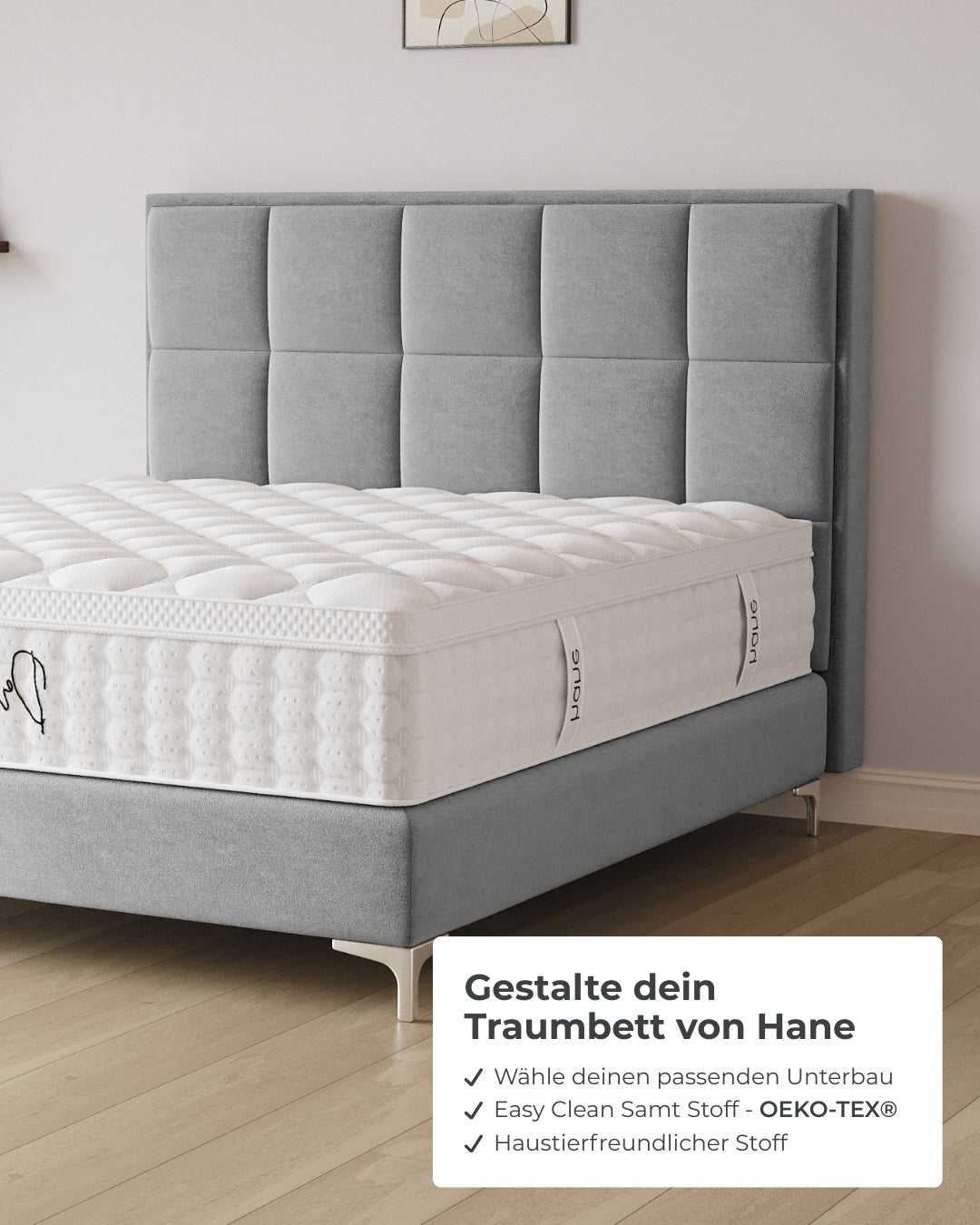 Boxspringbett Castle in Samt