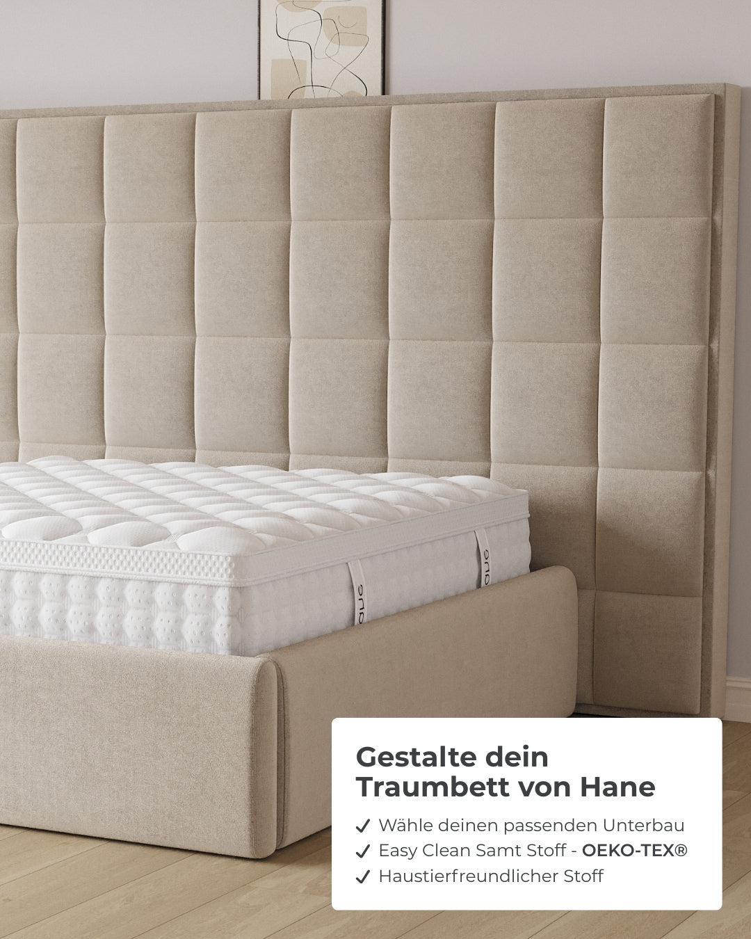 Bett mit XXL Stauraum Castle Long in Samt