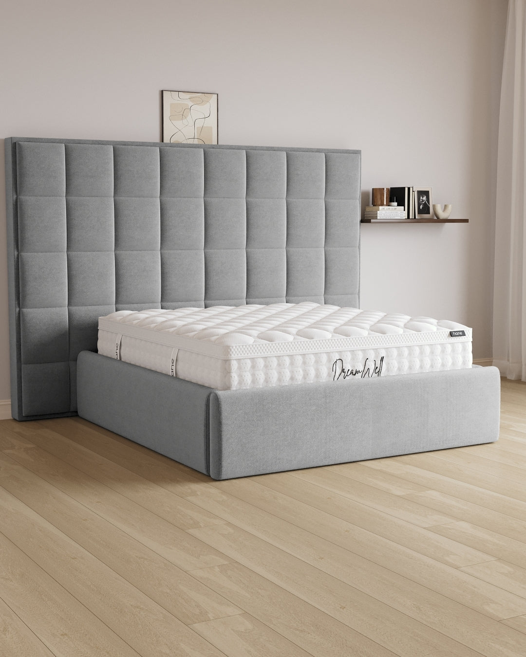 Bett mit XXL Stauraum Castle Long in Samt