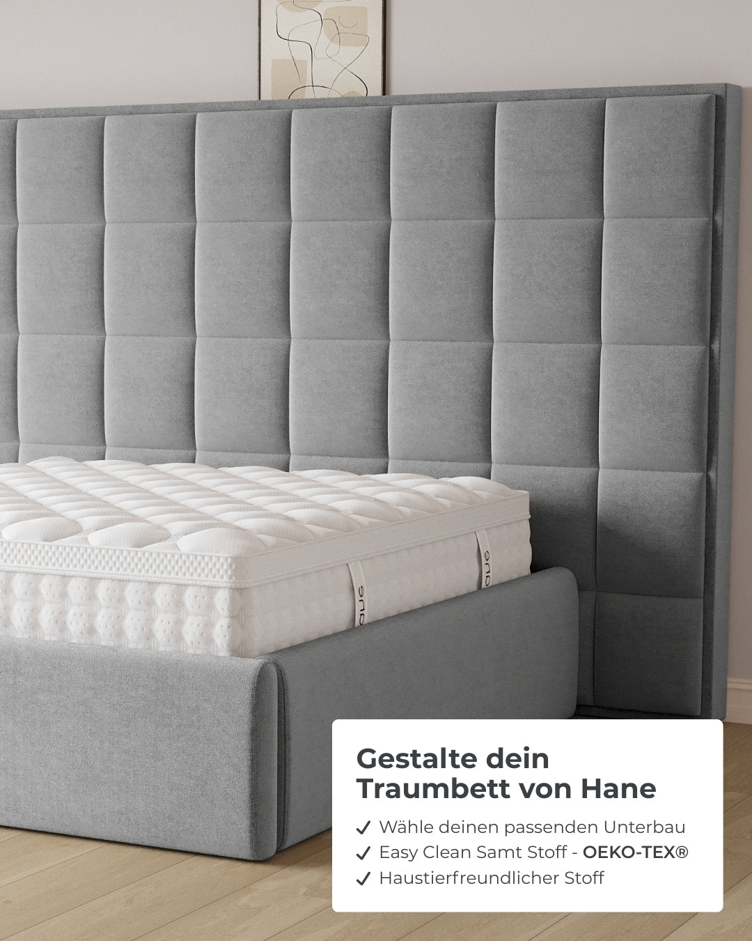 Bett mit XXL Stauraum Castle Long in Samt