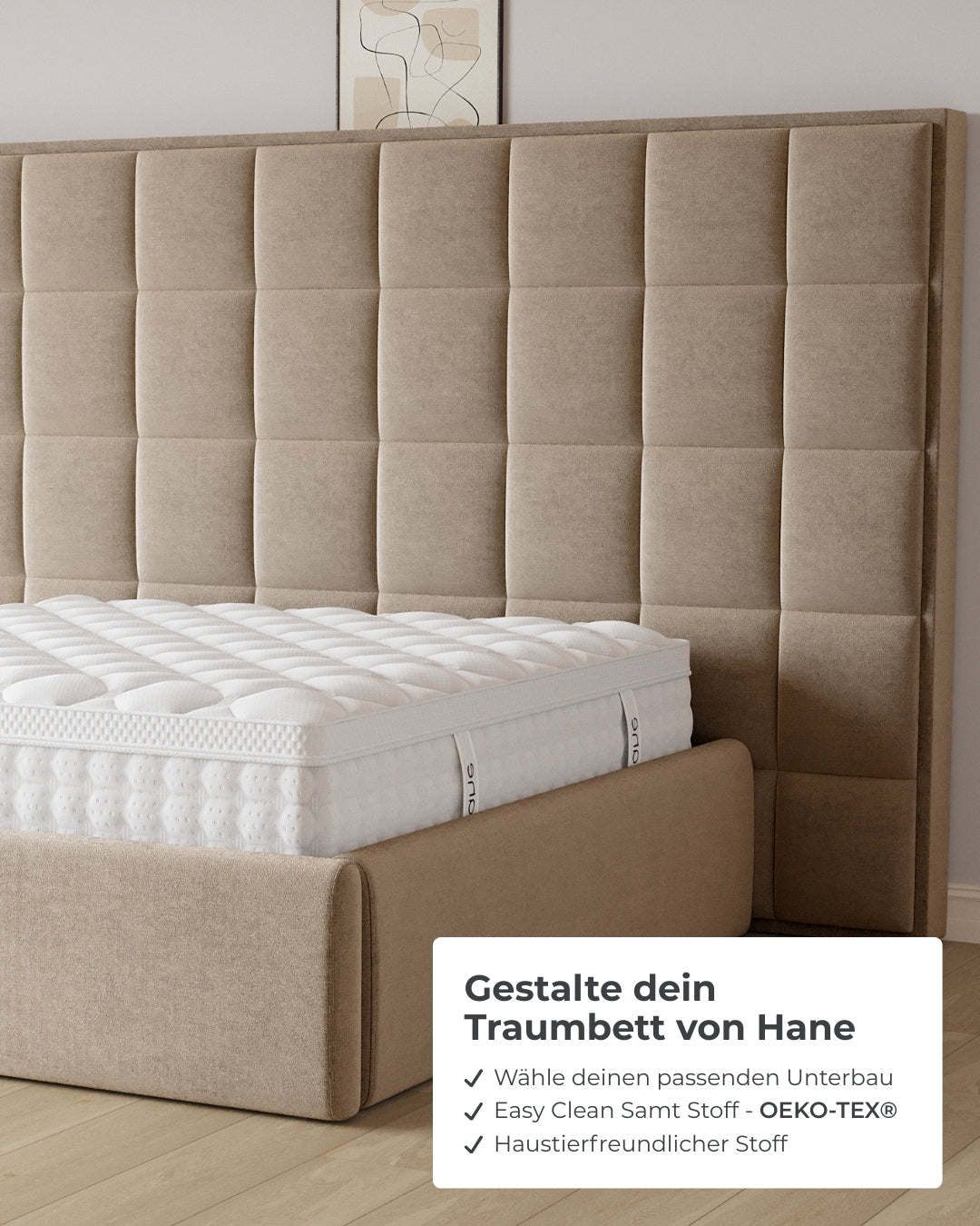 Bett mit XXL Stauraum Castle Long in Samt