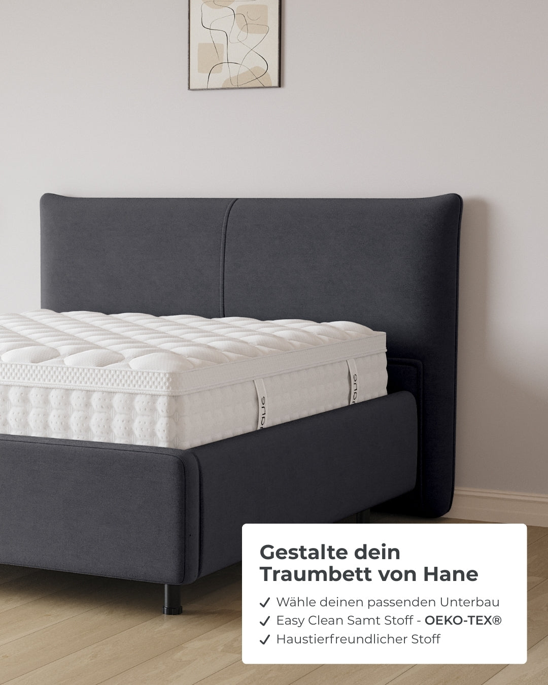 Bett mit Stauraum Pro Catera in Samt