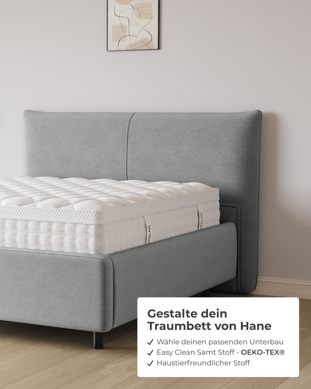 Bett mit Stauraum Pro Catera in Samt