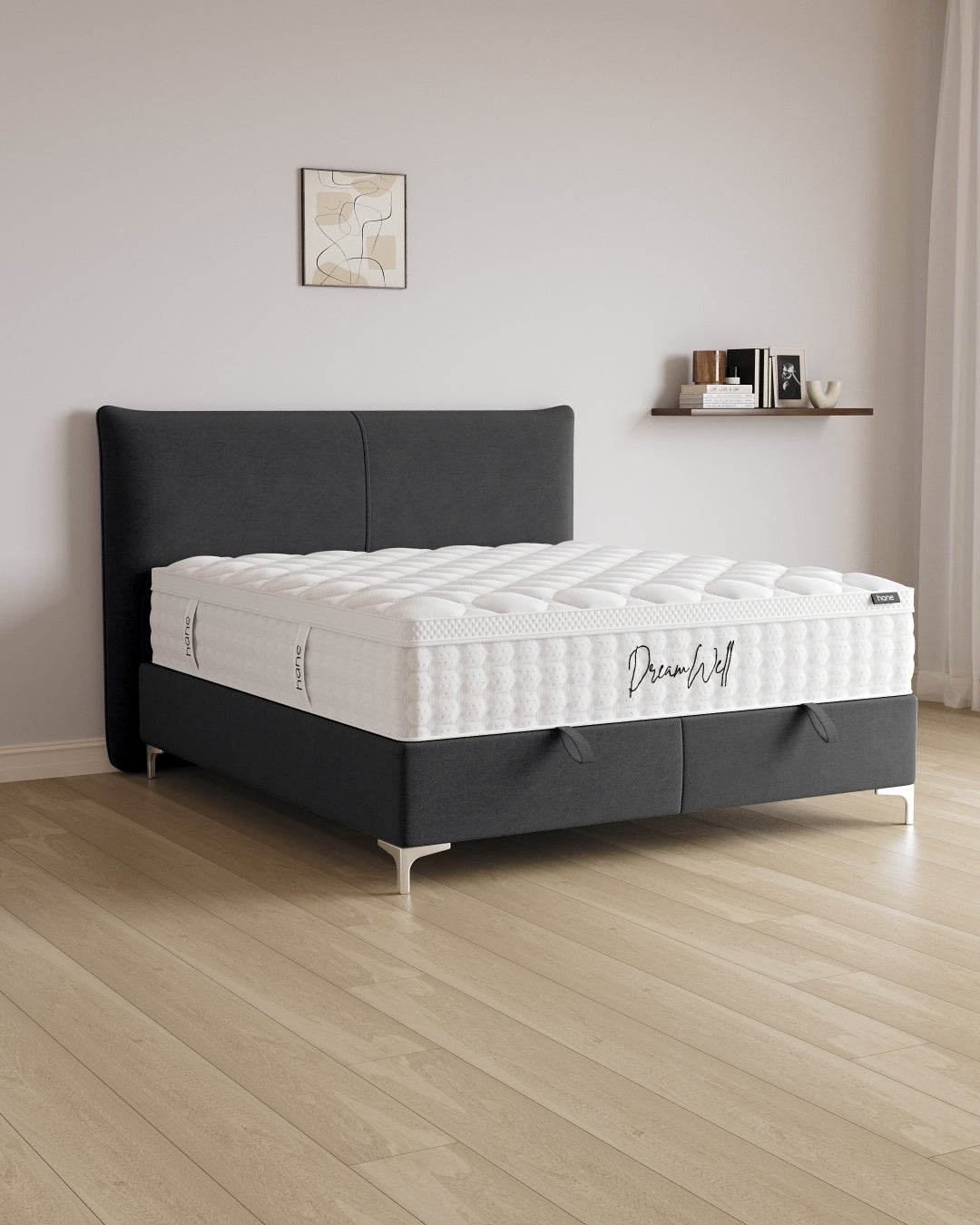 Bett mit Stauraum Catera in Samt