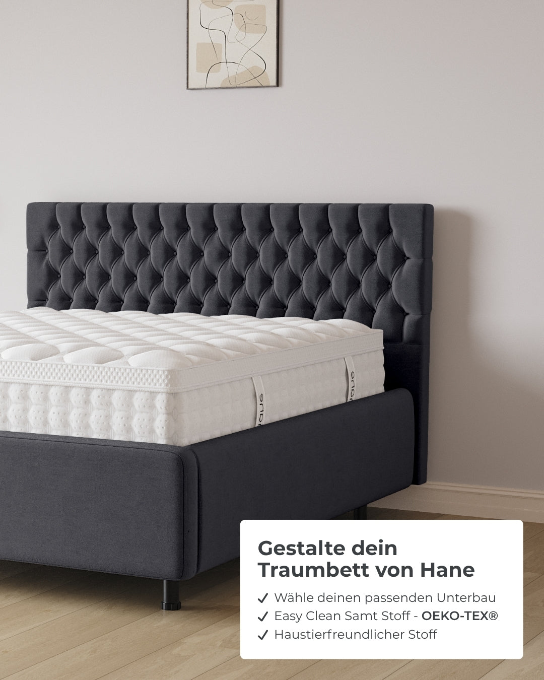 Bett mit Stauraum Pro Chester in Samt