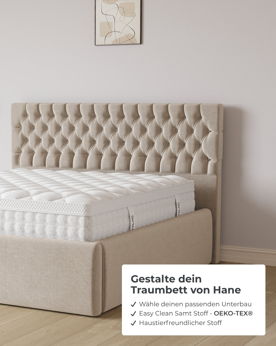 Bett mit XXL Stauraum Chester in Samt