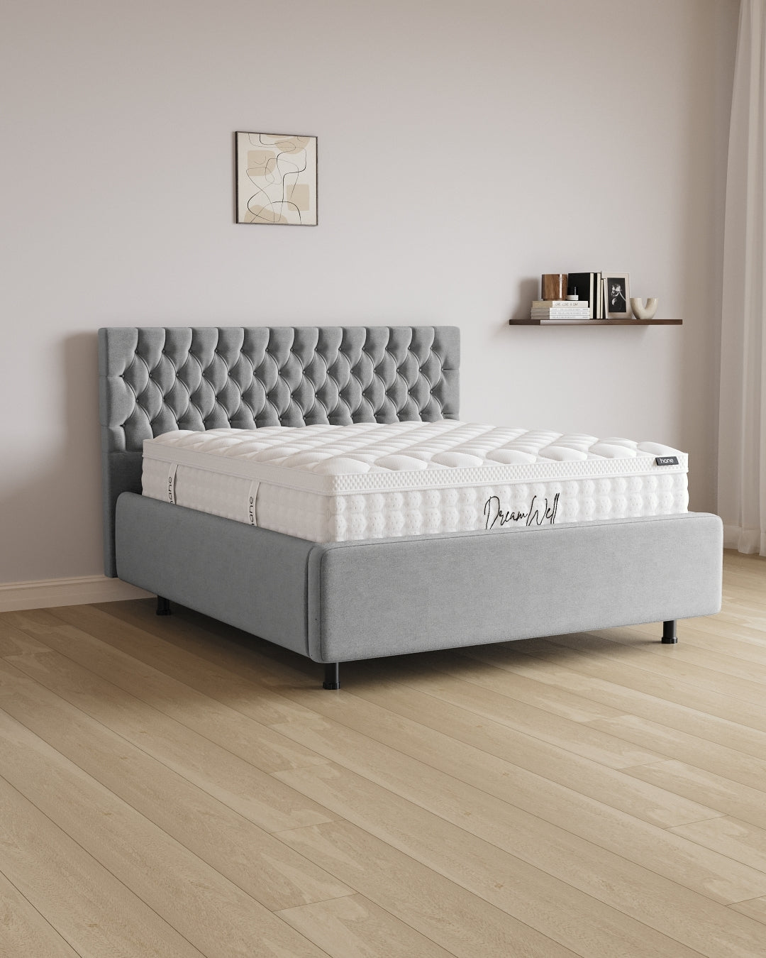 Bett mit Stauraum Pro Chester in Samt