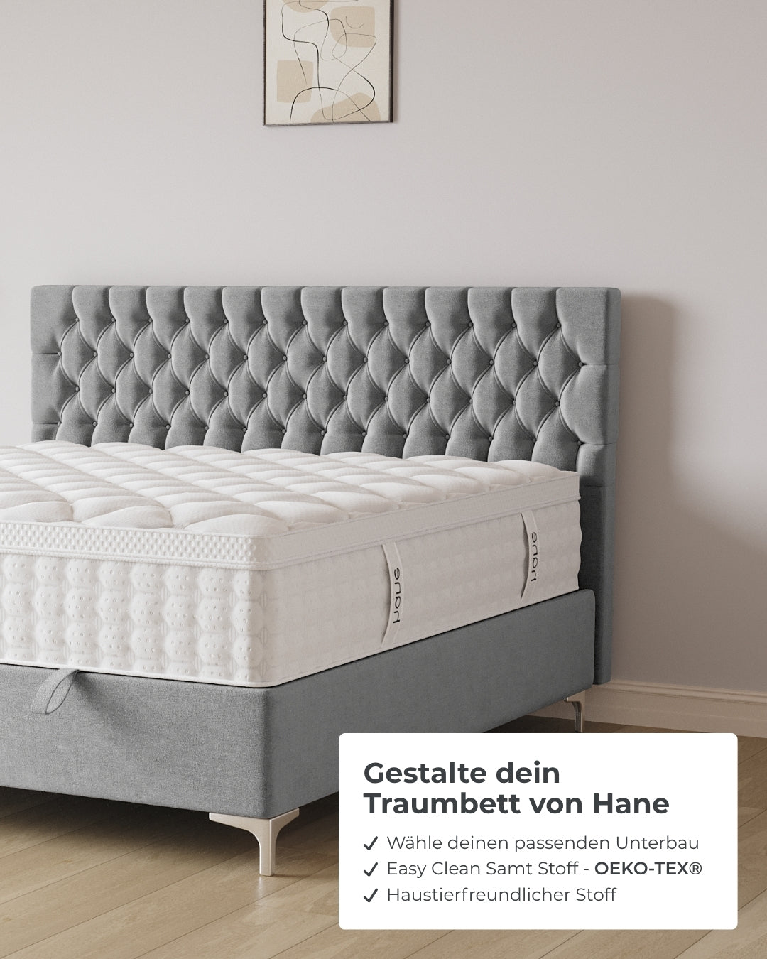 Bett mit Stauraum Chester in Samt