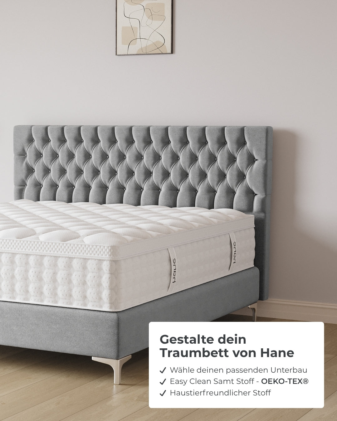 Boxspringbett Chester in Samt