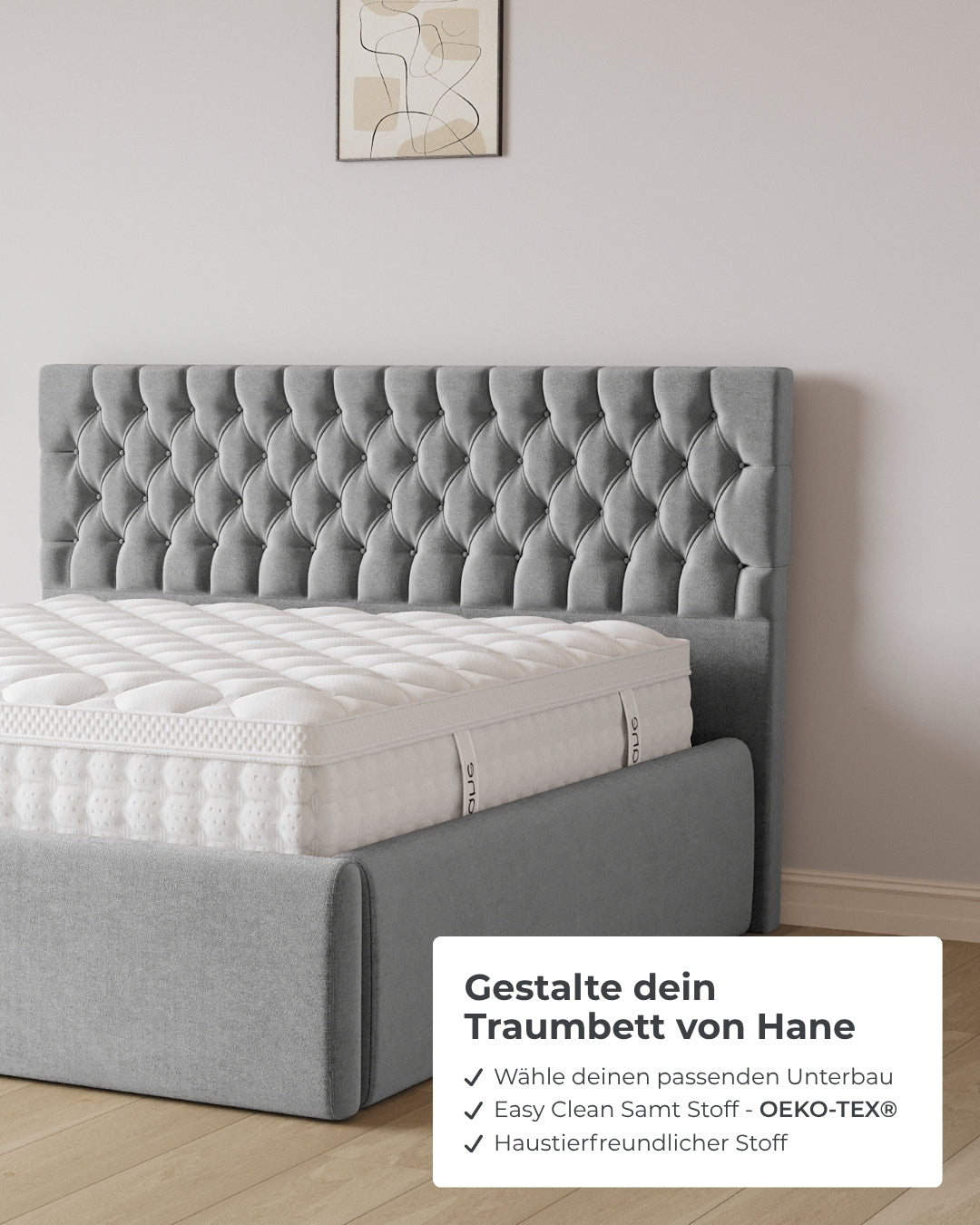 Bett mit XXL Stauraum Chester in Samt