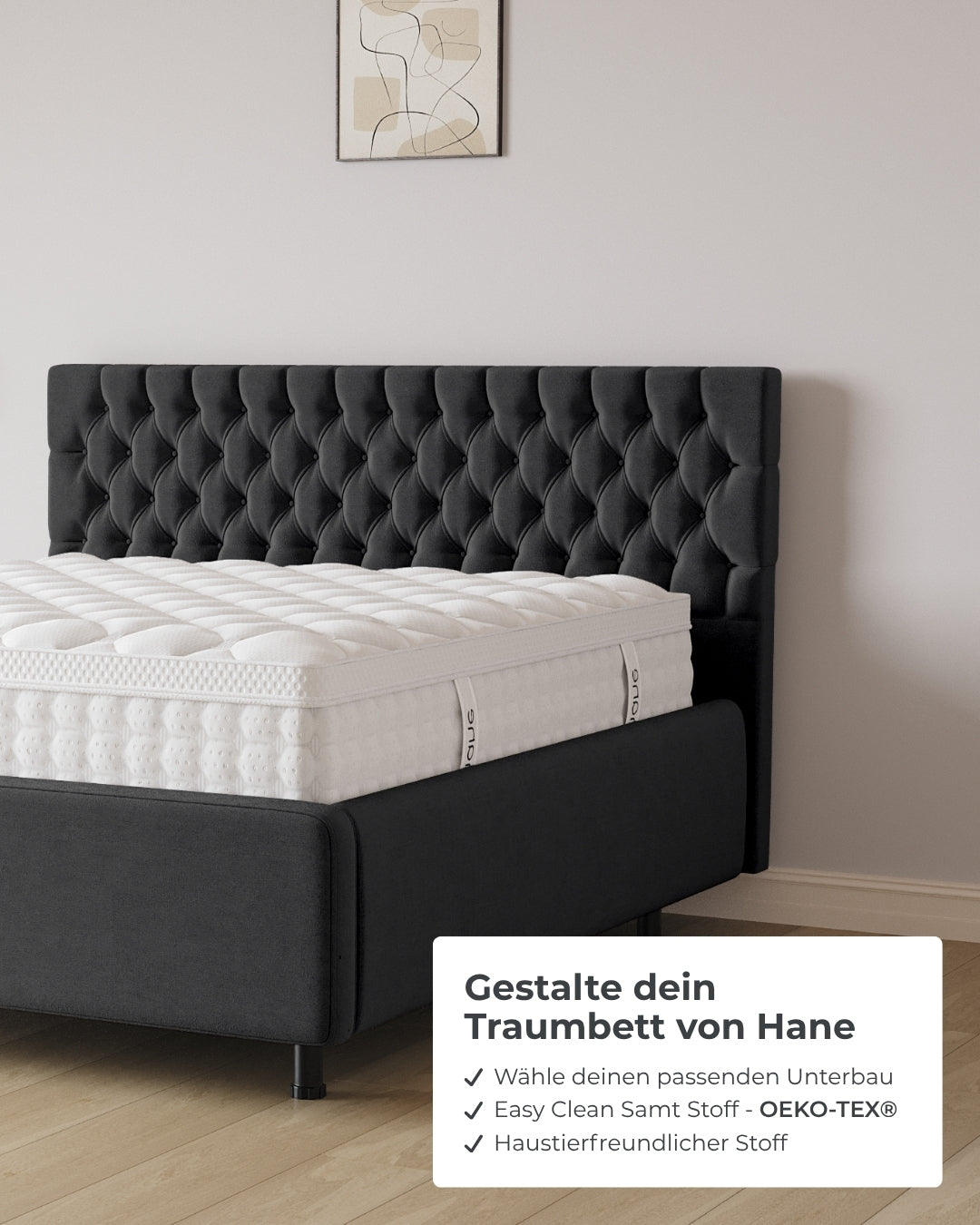 Bett mit Stauraum Pro Chester in Samt