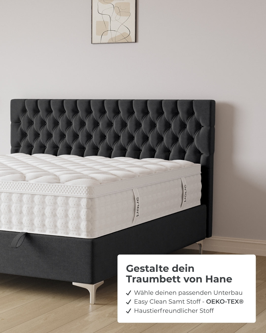 Bett mit Stauraum Chester in Samt