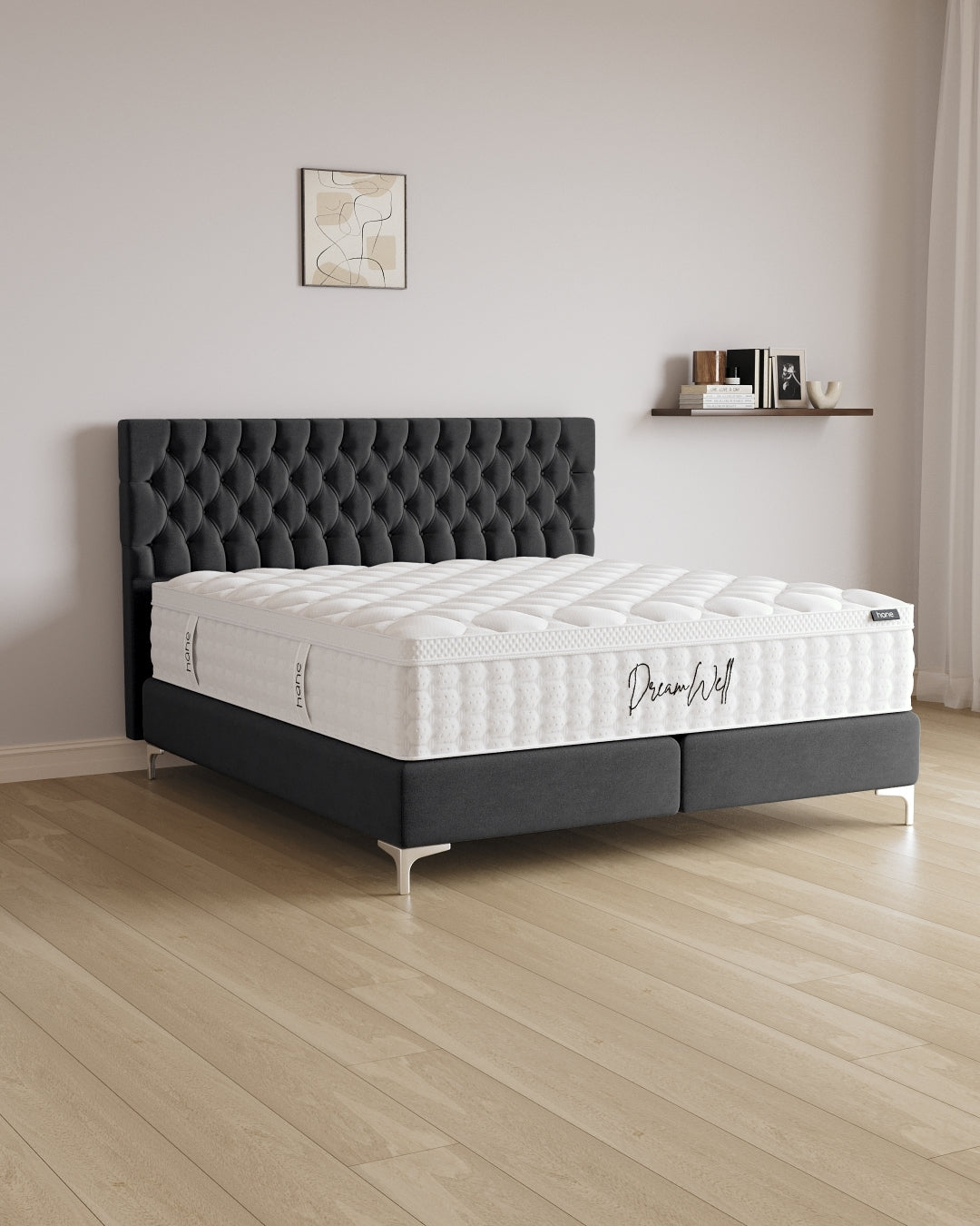 Boxspringbett Chester in Samt