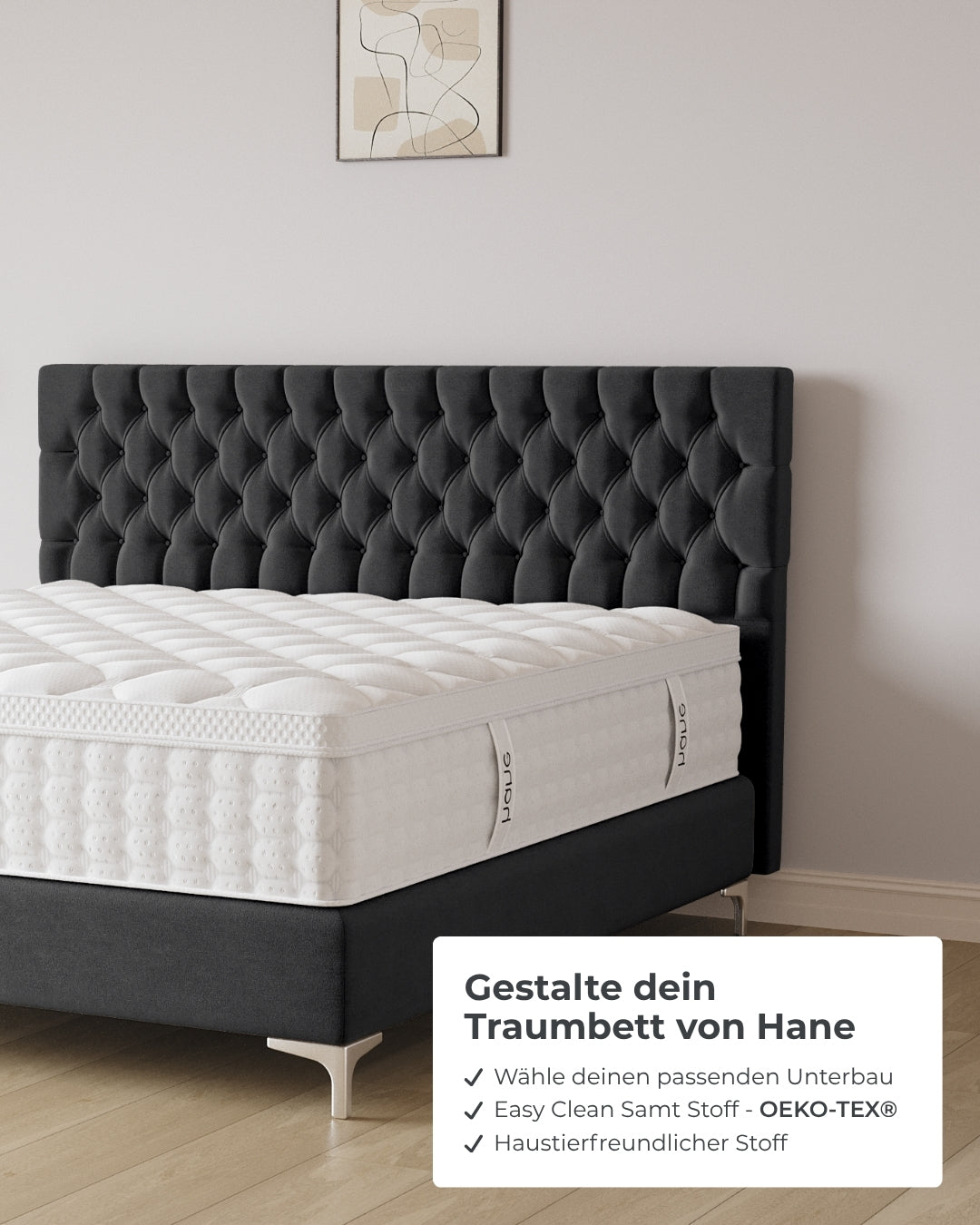 Boxspringbett Chester in Samt