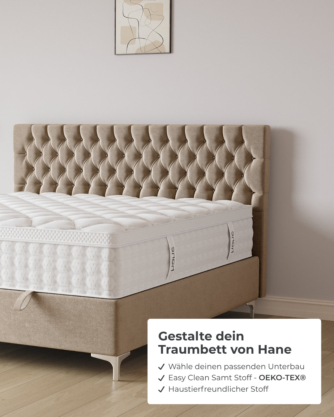 Bett mit Stauraum Chester in Samt