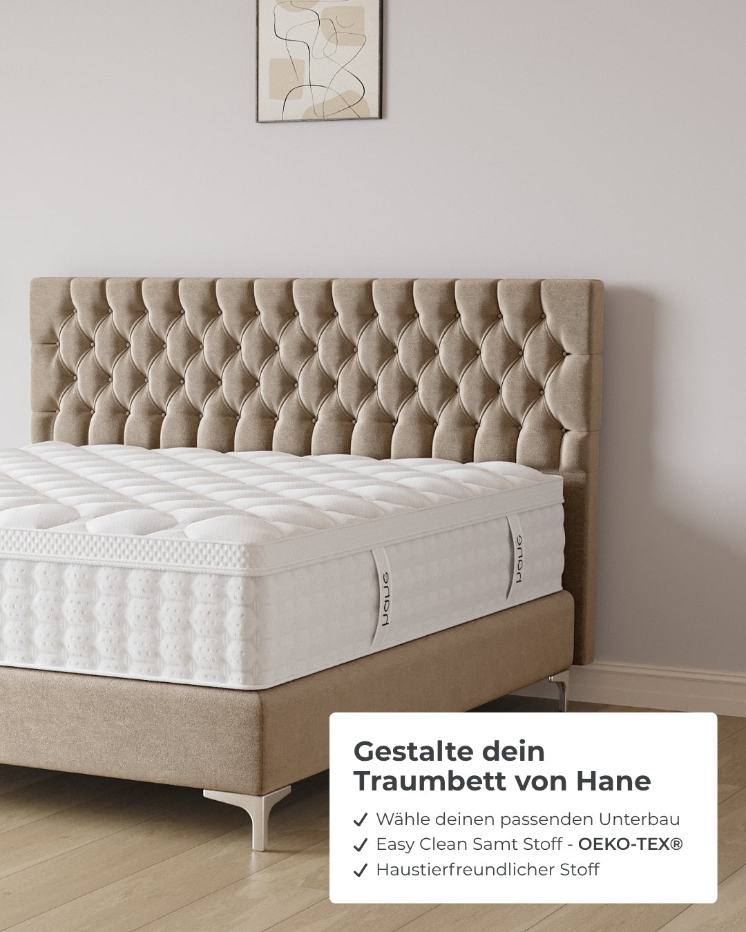 Boxspringbett Chester in Samt