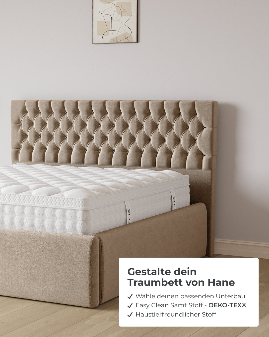 Bett mit XXL Stauraum Chester in Samt