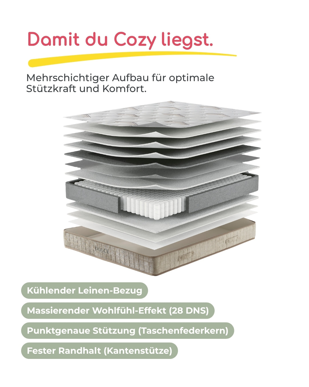 Bett mit Matratze Dolce