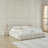 Designer Polsterbett BELO Boucle mit Stauraum