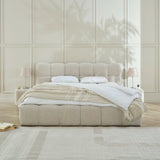 Designer Polsterbett BELO Boucle mit Stauraum