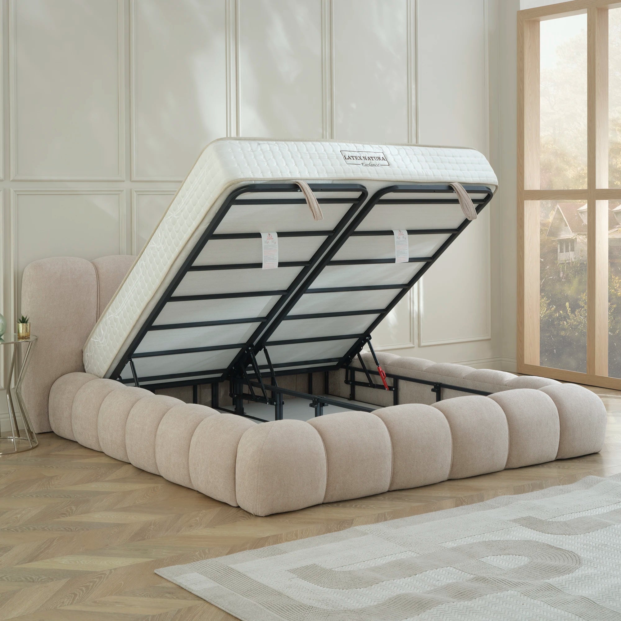 Designer Polsterbett mit Stauraum Elara