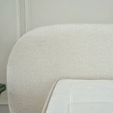 Designer Polsterbett EVORA Teddy Boucle mit Stauraum
