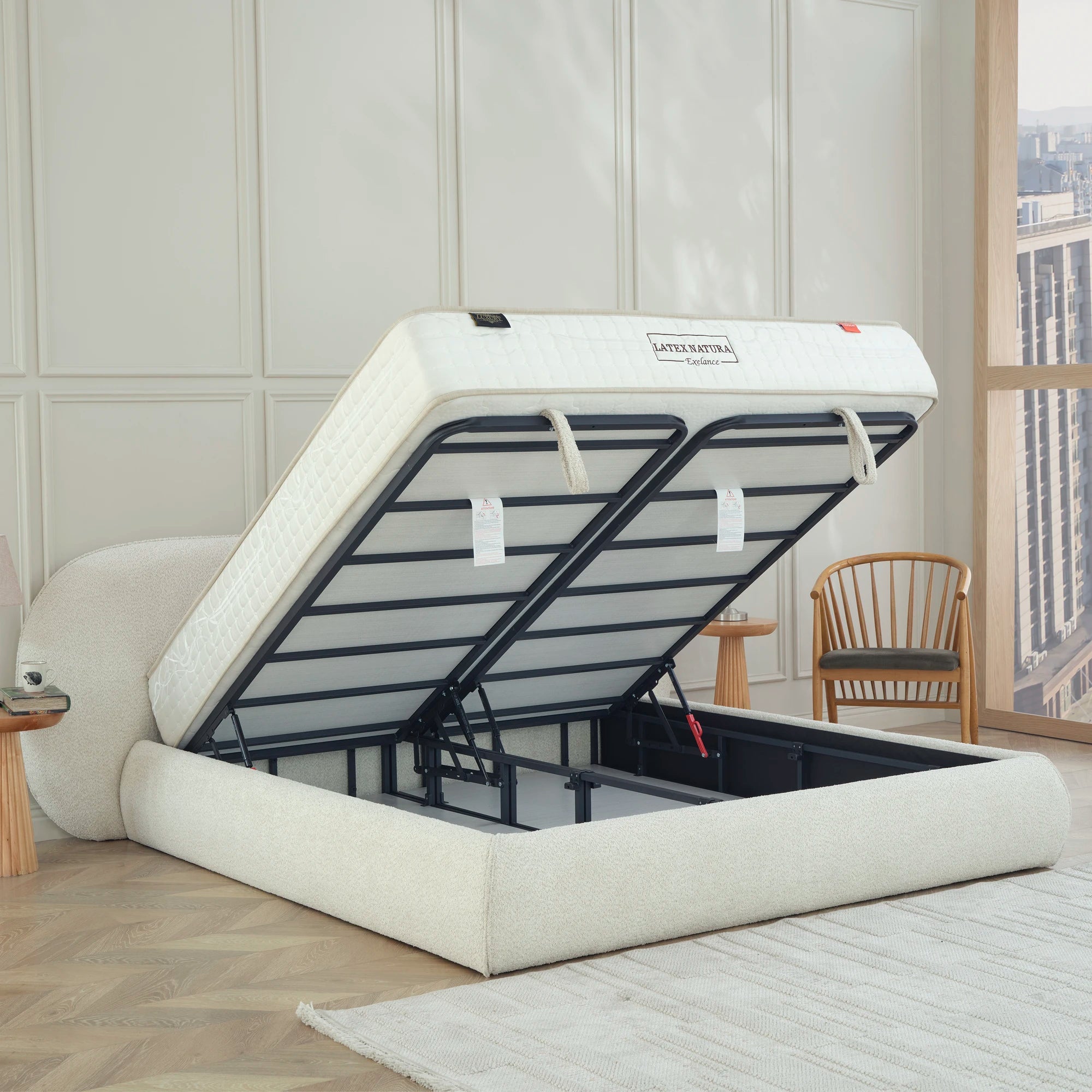 Designer Polsterbett mit Stauraum Evora