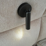 Designer Polsterbett HALLEY Boucle mit LED, Nachttische & Stauraum