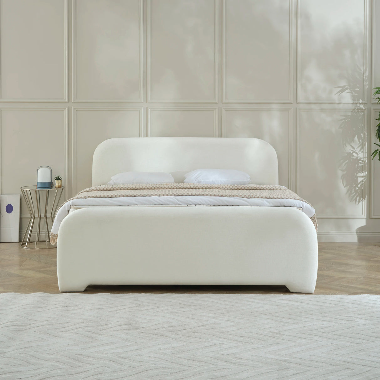 Designer Polsterbett MIREL Nano mit seitlichem Stauraum