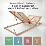 DreamLine™ Balance Lattenrost – Kopf- & Fußteil verstellbar, Fußteil aufklappbar
