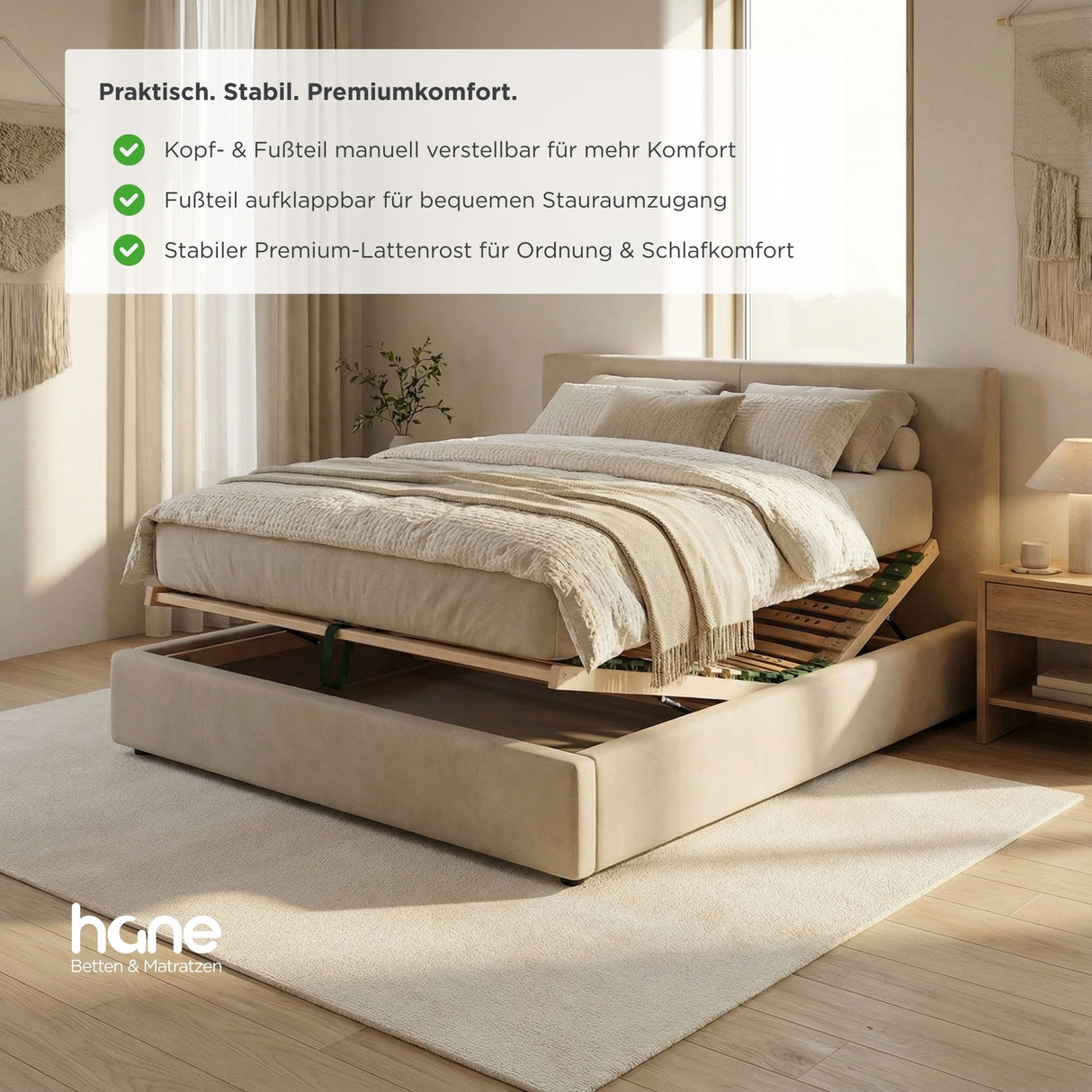 DreamLine™ ComfortPro Lattenrost – Kopf- & Fußteil verstellbar, Fußteil aufklappbar