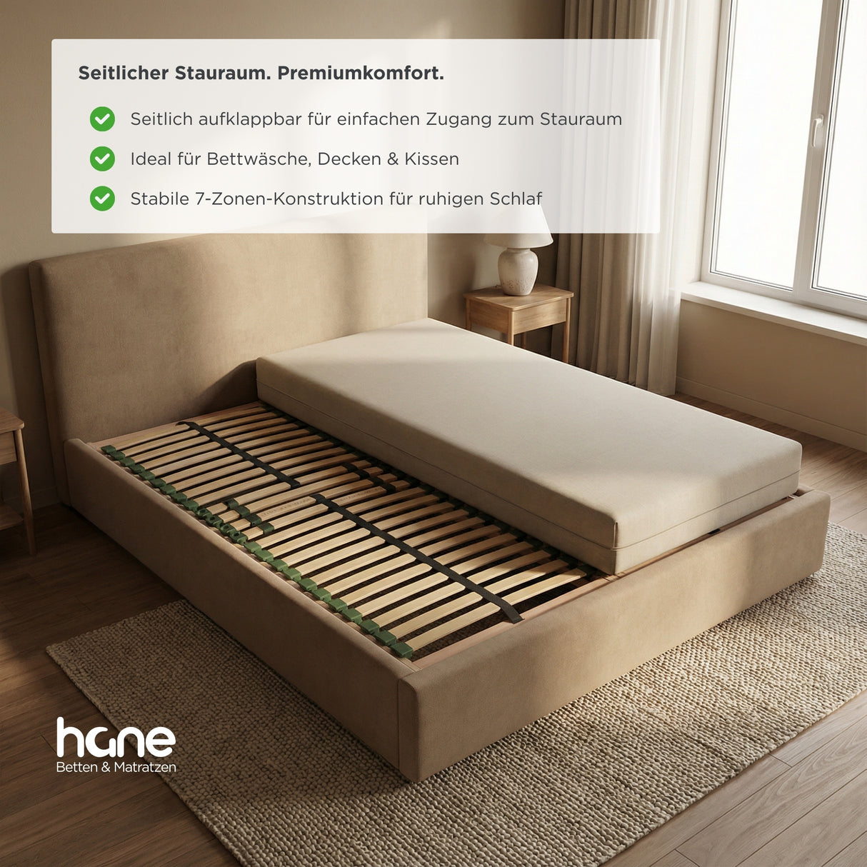 DreamLine™ ComfortPro Lattenrost – seitlich aufklappbar (Stauraum)