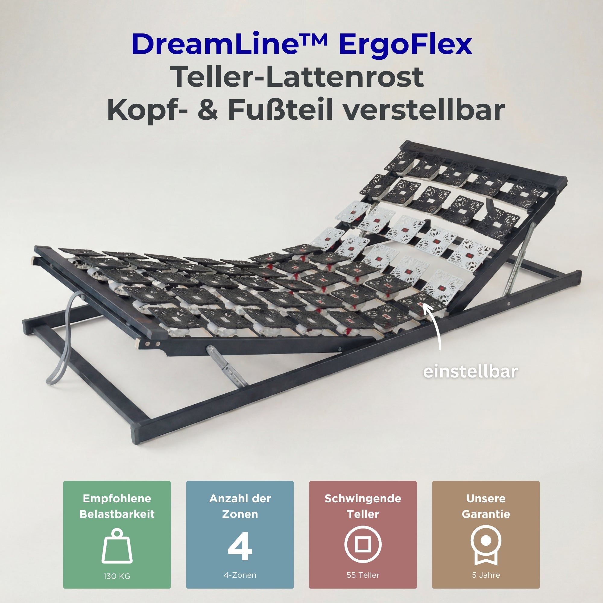 DreamLine™ ErgoFlex Teller-Lattenrost – Kopf- & Fußteil verstellbar