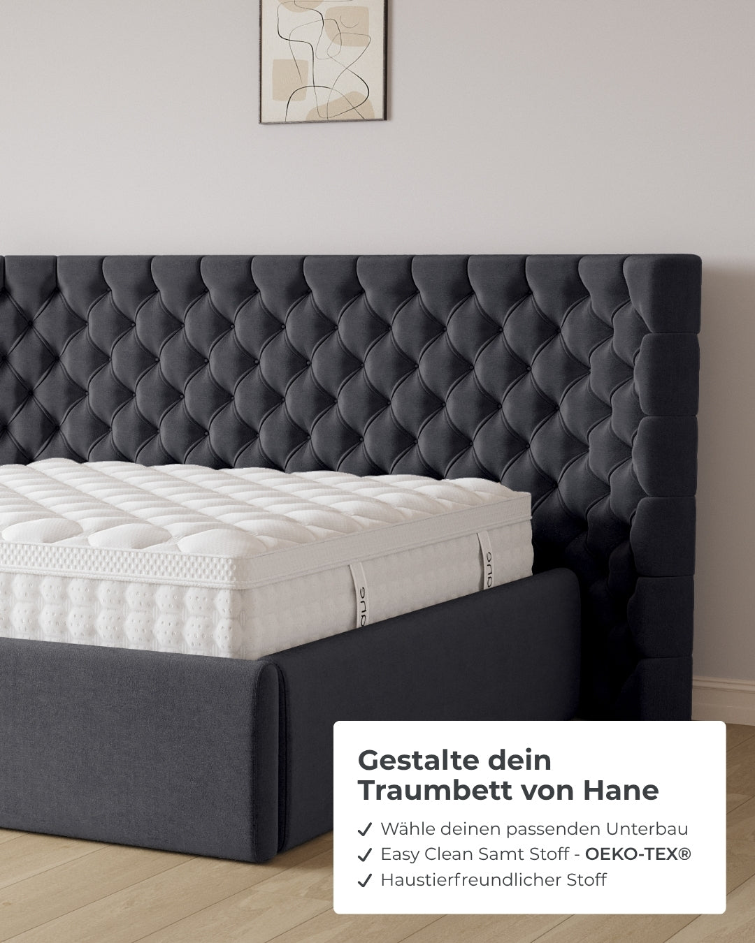 Bett mit XXL Stauraum Empire in Samt